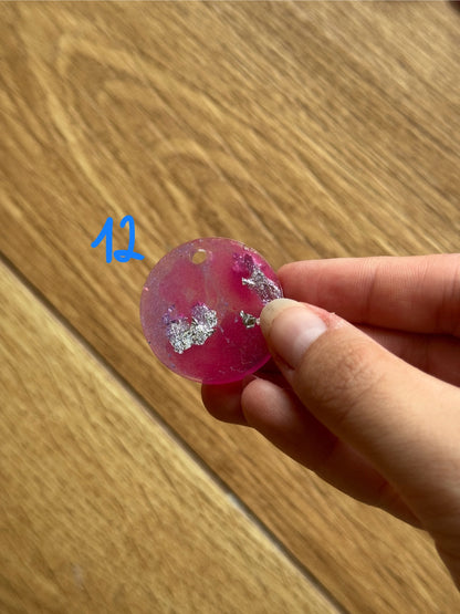 Epoxy Resin Dog Tags - Pink/Silver Series