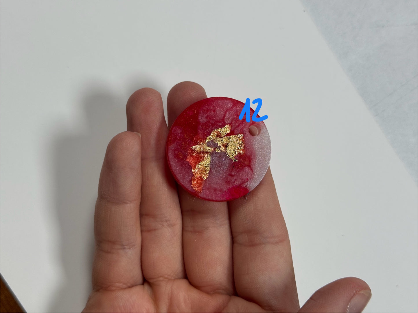 Epoxidharz Hundemarken - Rot/ Weiß