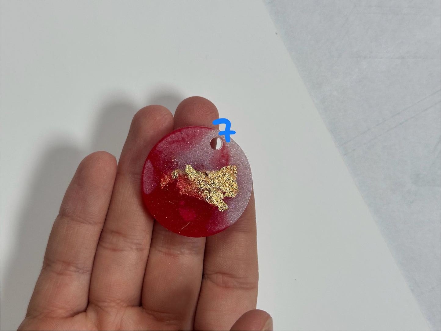 Epoxidharz Hundemarken - Rot/ Weiß