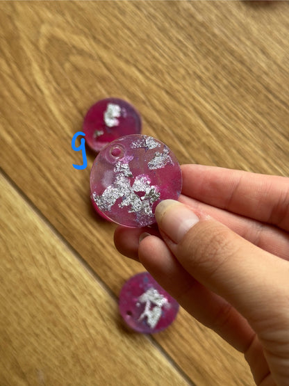 Epoxy Resin Dog Tags - Pink/Silver Series