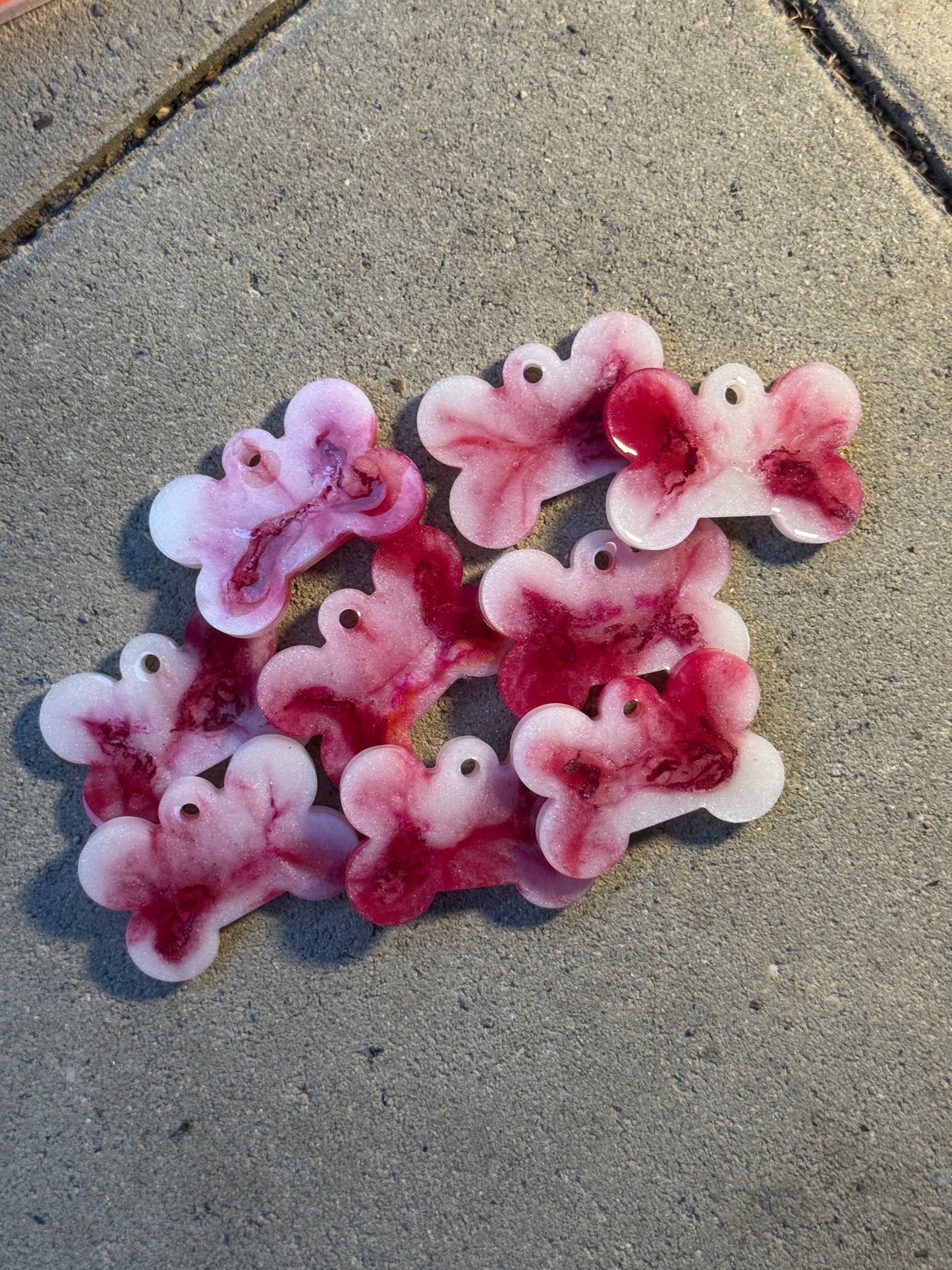 Epoxidharz Hundemarken - Serie Pink/Weiß