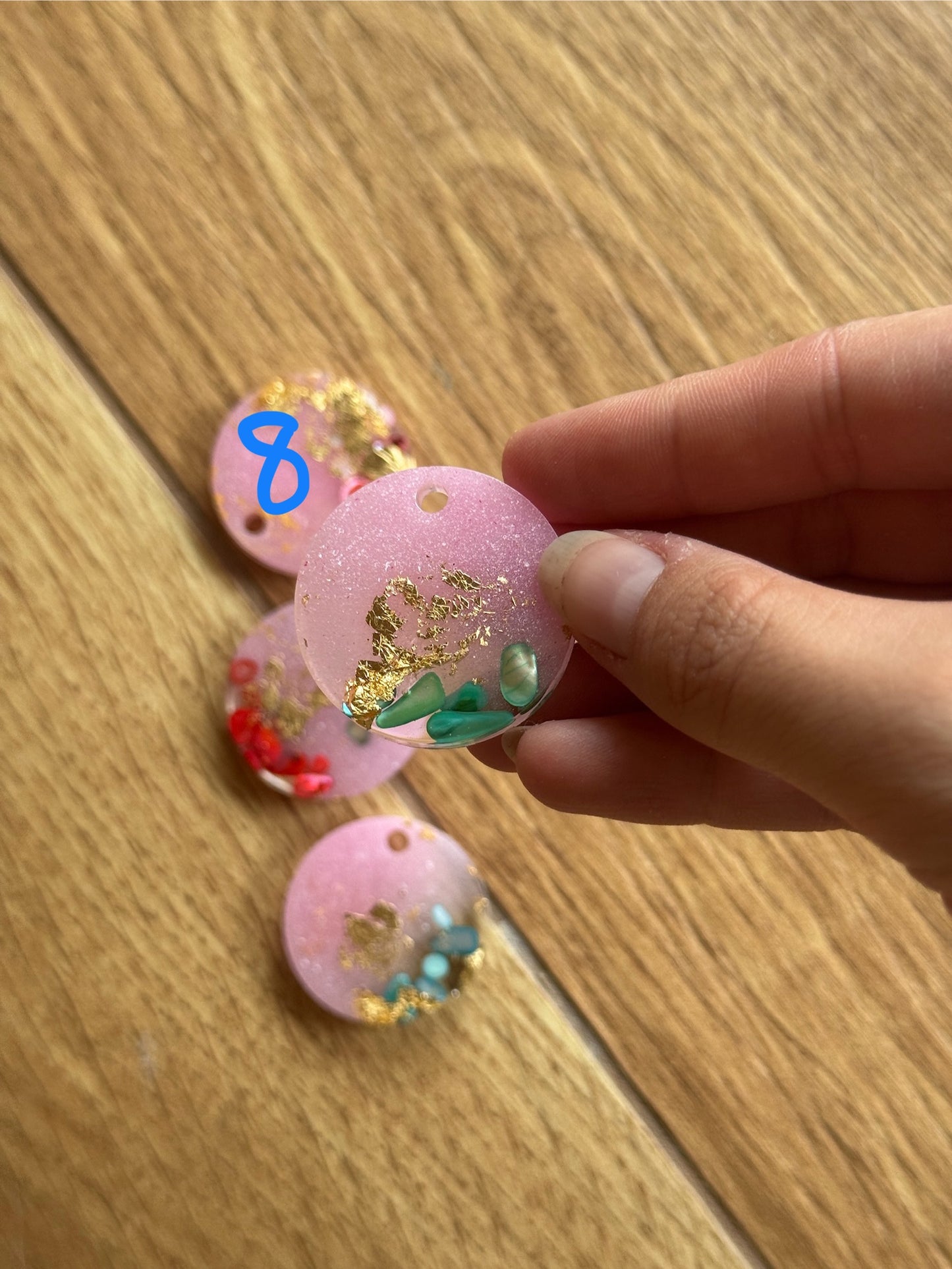 Epoxy Resin Dog Tags - Pink/Stone Series