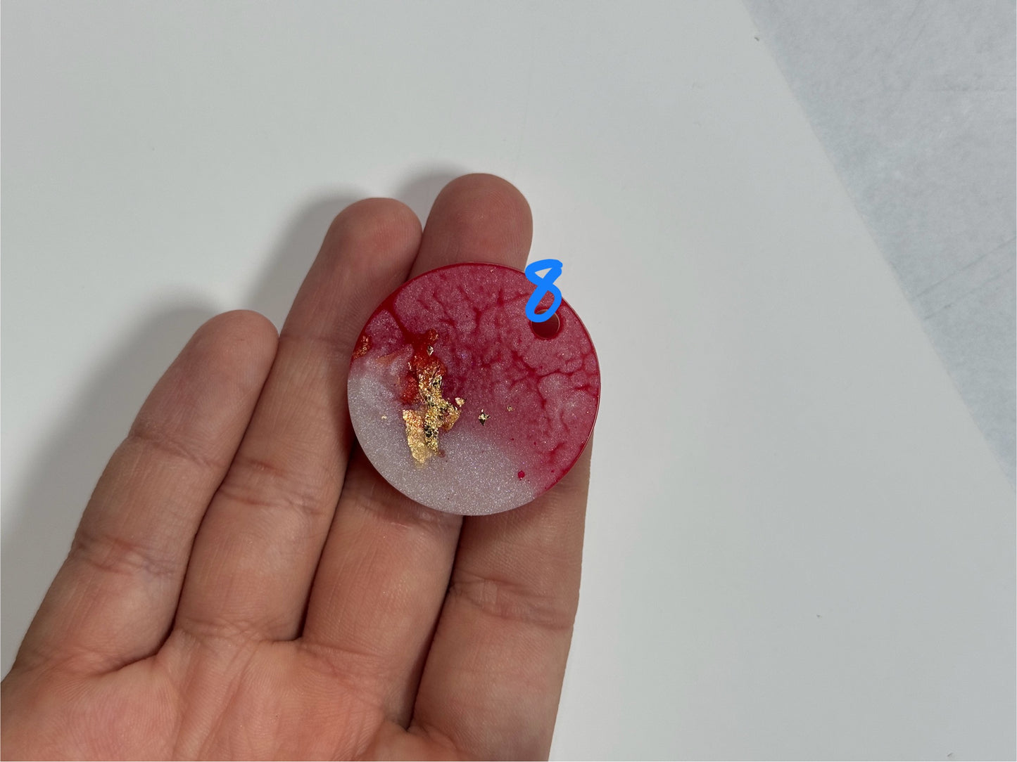 Epoxidharz Hundemarken - Rot/ Weiß