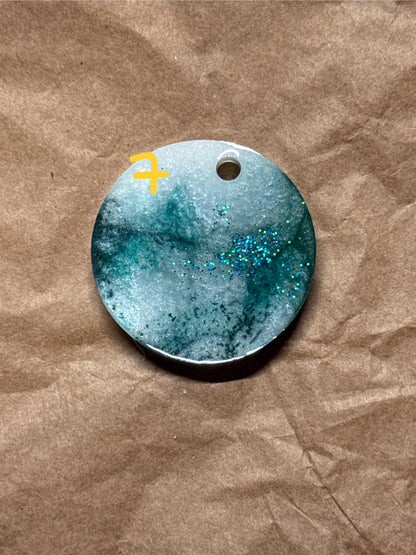 Epoxidharz Hundemarken - Serie Grün/Weiß