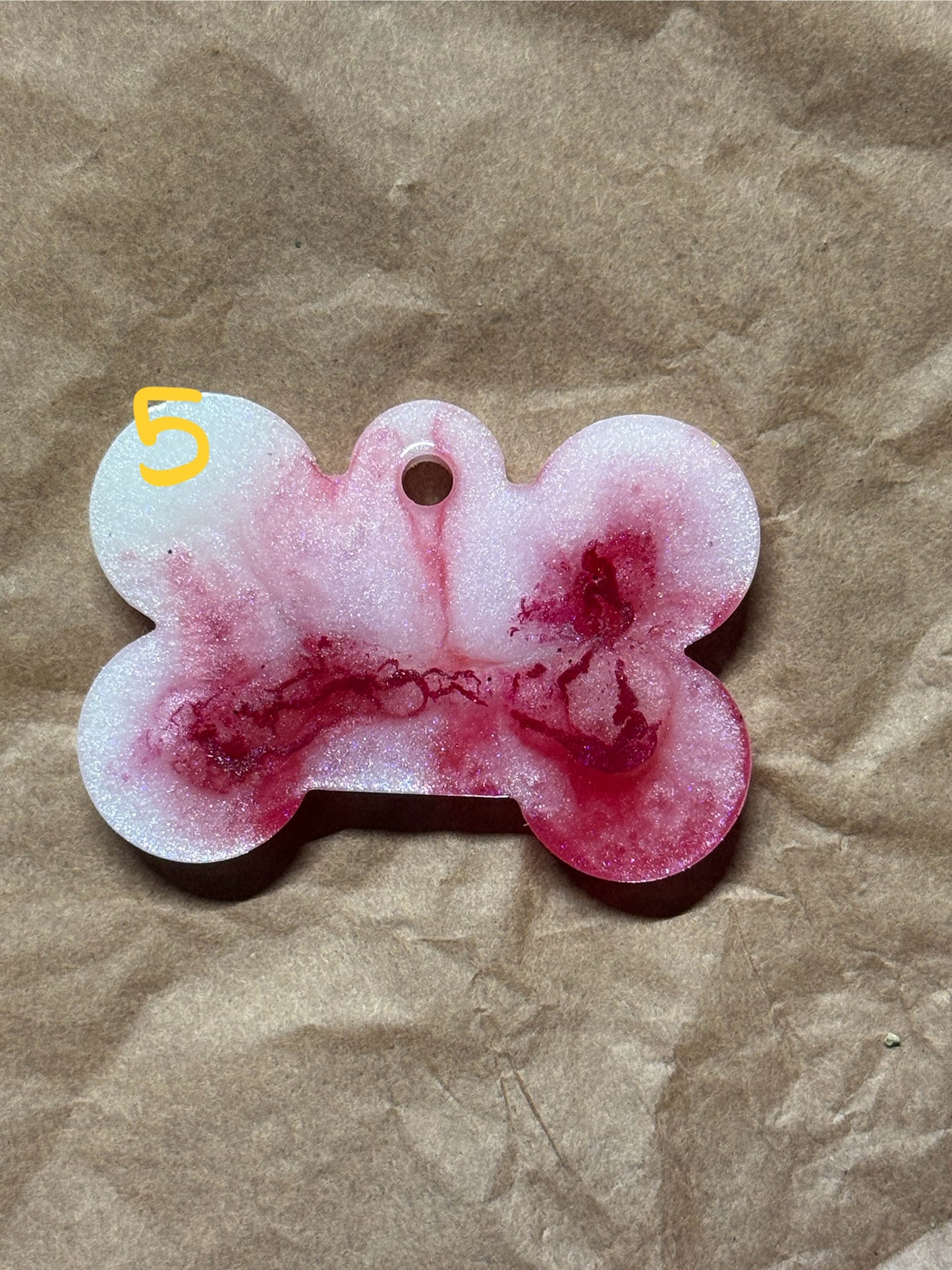 Epoxidharz Hundemarken - Serie Pink/Weiß