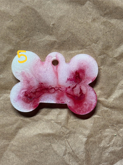 Epoxidharz Hundemarken - Serie Pink/Weiß