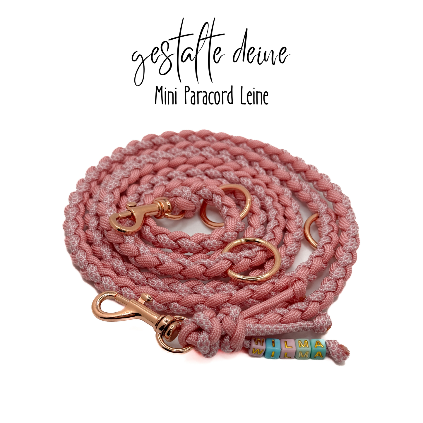 Mini Paracord Hundeleine 1,5- 3m (bis 10kg) 2 Farben