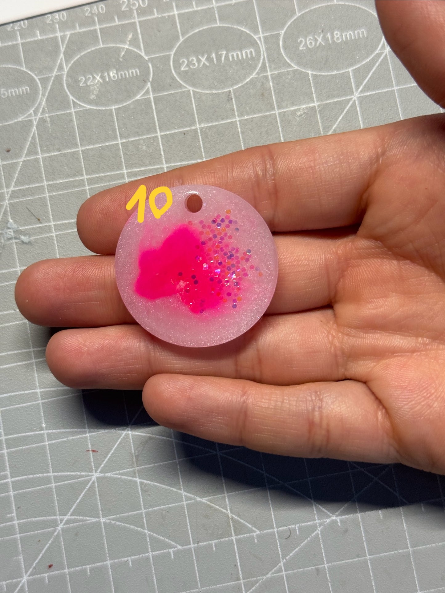 Epoxidharz Hundemarken - Serie Rosa/Weiß