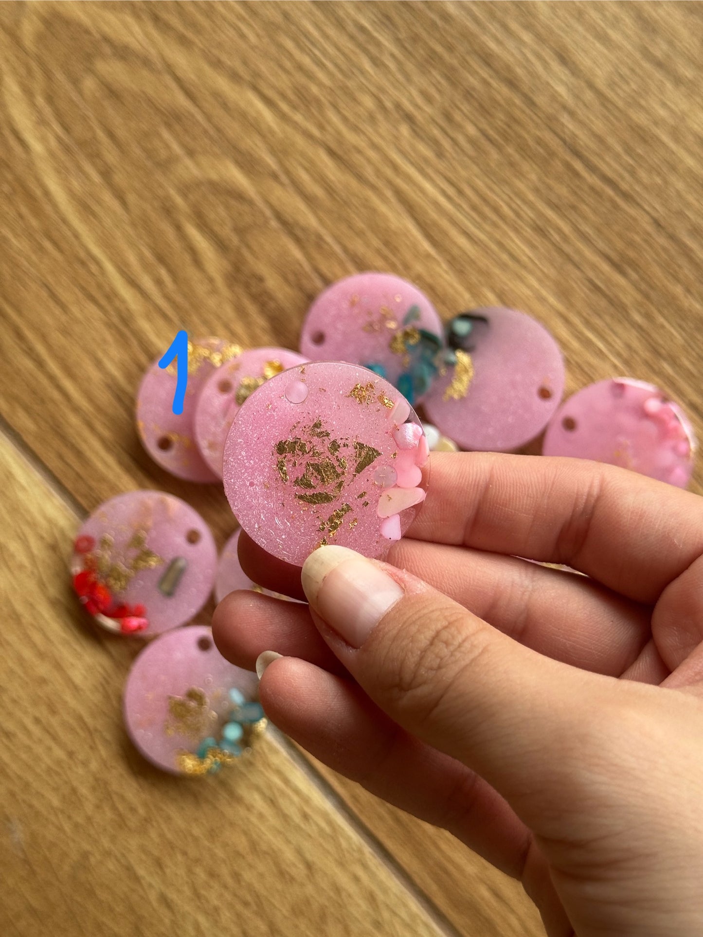 Epoxy Resin Dog Tags - Pink/Stone Series