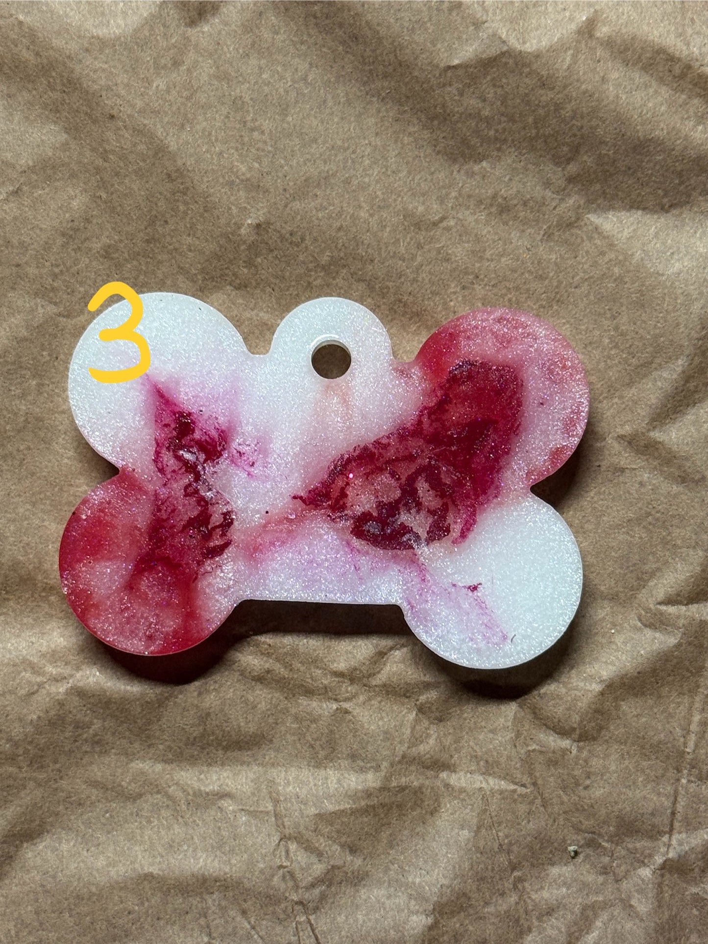 Epoxidharz Hundemarken - Serie Pink/Weiß