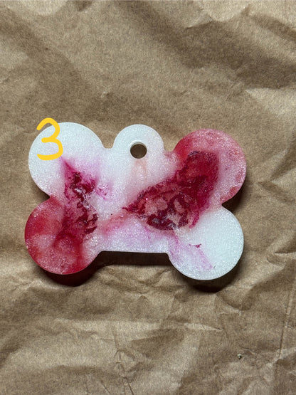 Epoxidharz Hundemarken - Serie Pink/Weiß