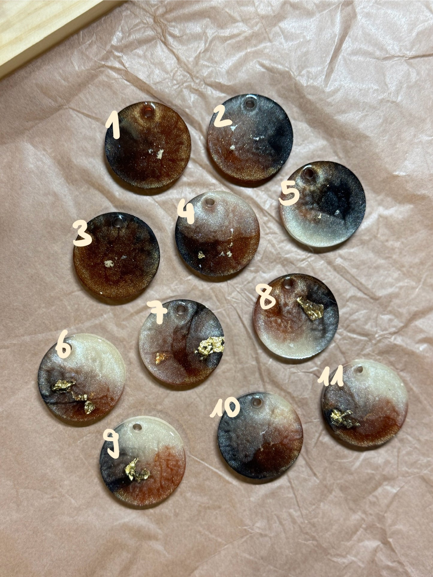 Epoxidharz Hundemarken - Serie Beigebraun