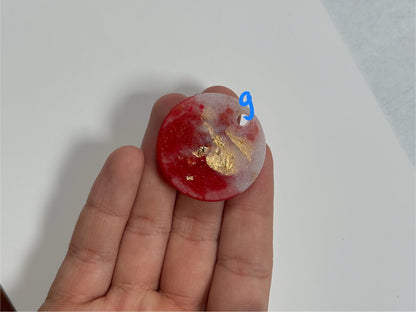 Epoxidharz Hundemarken - Rot/ Weiß