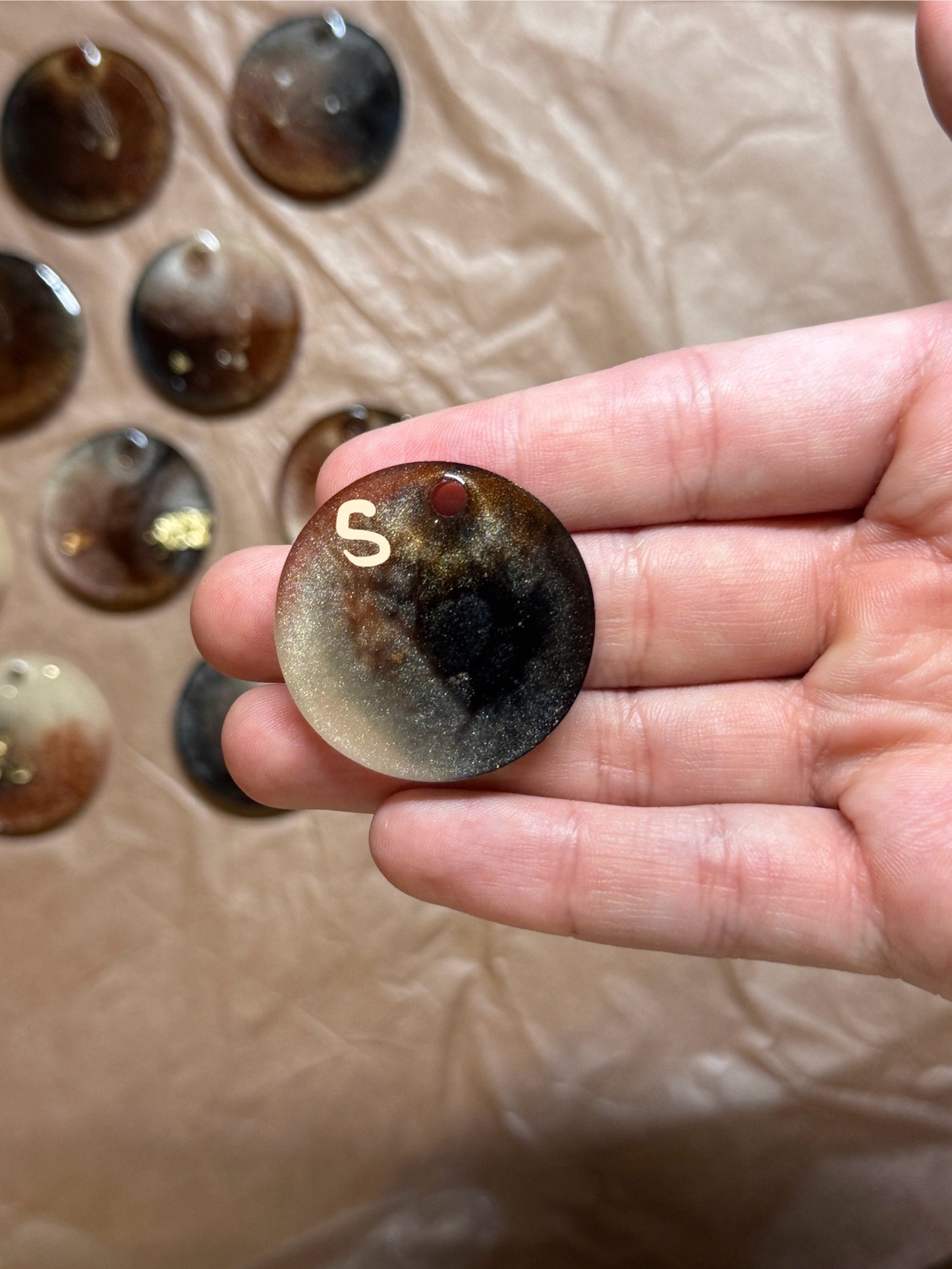 Epoxidharz Hundemarken - Serie Beigebraun