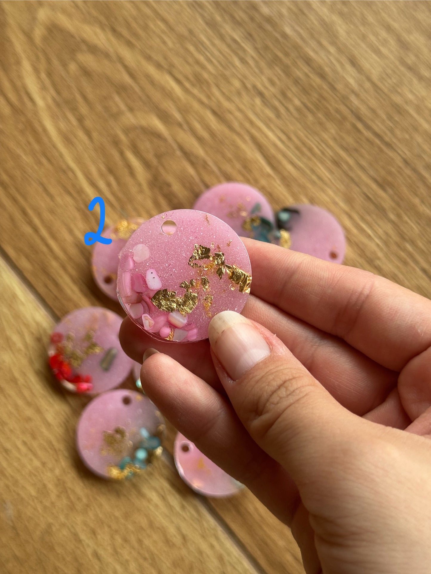 Epoxy Resin Dog Tags - Pink/Stone Series
